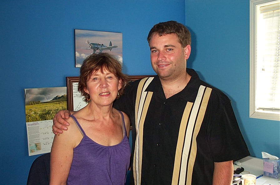 Award Recipient and graduate Luke Howard with his former Flight Instructor, Rita Methorst.  Langley Flying School.